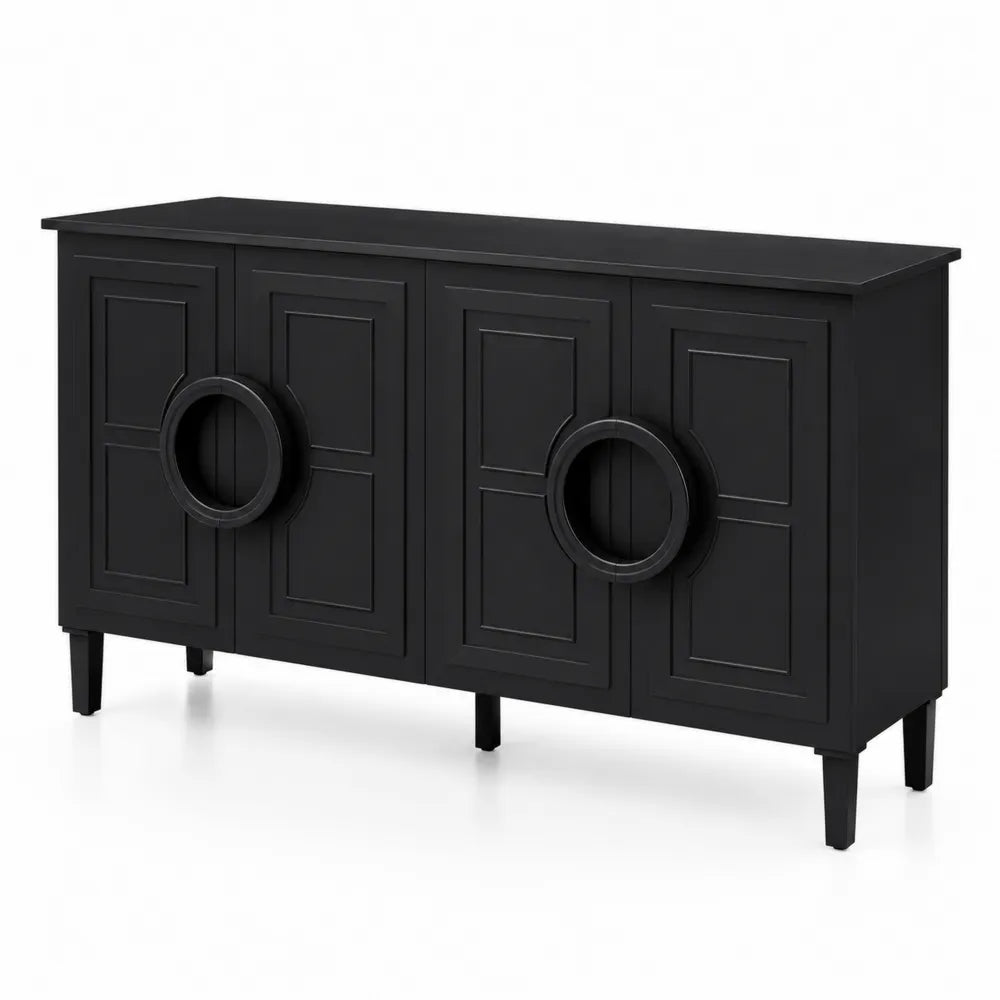 Credenza a 4 Ante in MDF Verniciato Nero