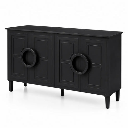 Credenza a 4 Ante in MDF Verniciato Nero