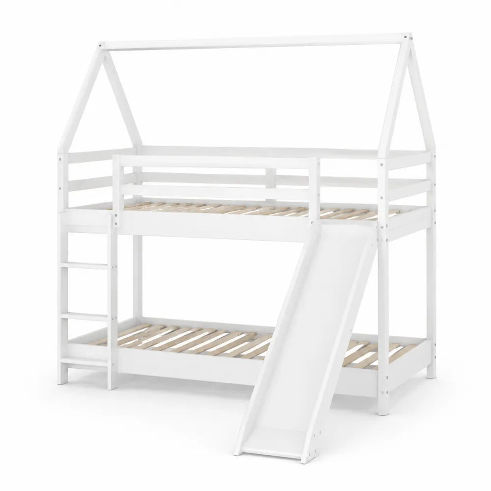 Letto a Castello con Scivolo Legno 200x90 cm