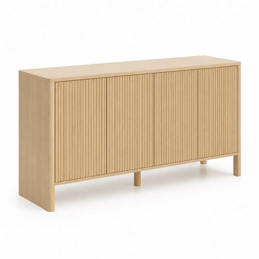 Credenza in legno a 4 ante con pannelli verticali